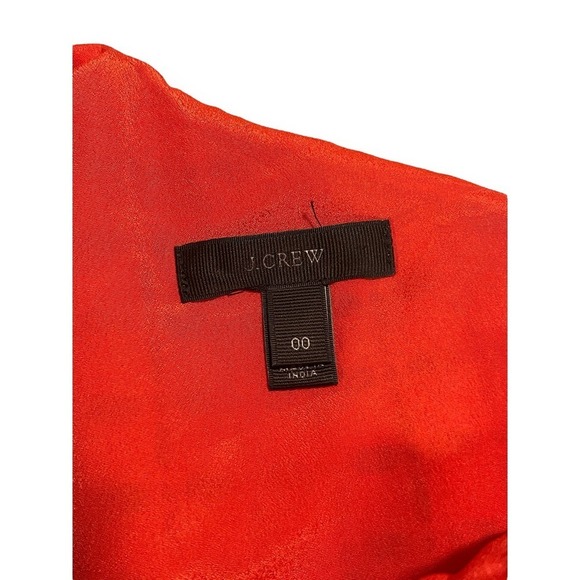 J. Crew Eyelet One Shoulder Ruffle Lined Top Blouse Women's Bright Orange 00 - Picture 7 of 12